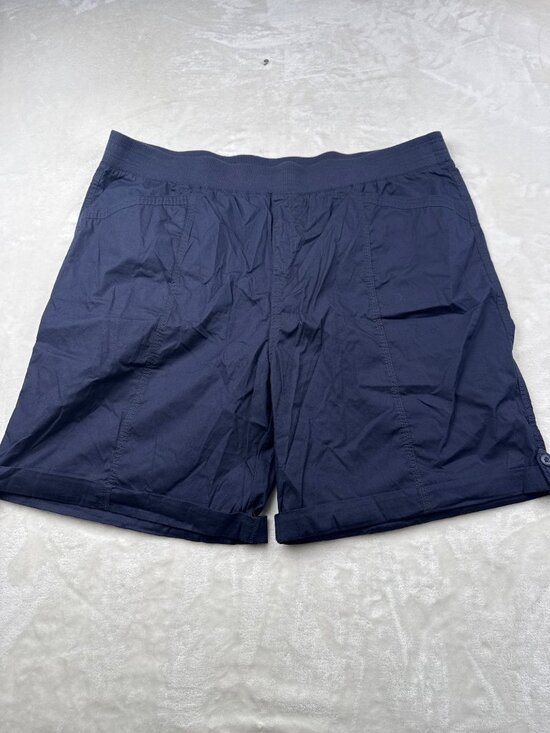 Briggs Pants - Briggs Womens Navy Pull-On Shorts With Elastic Waistband 2 Front Pockets